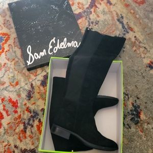 Sam Edelman black over the knee suede boots 9